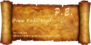 Papp Ezékiel névjegykártya